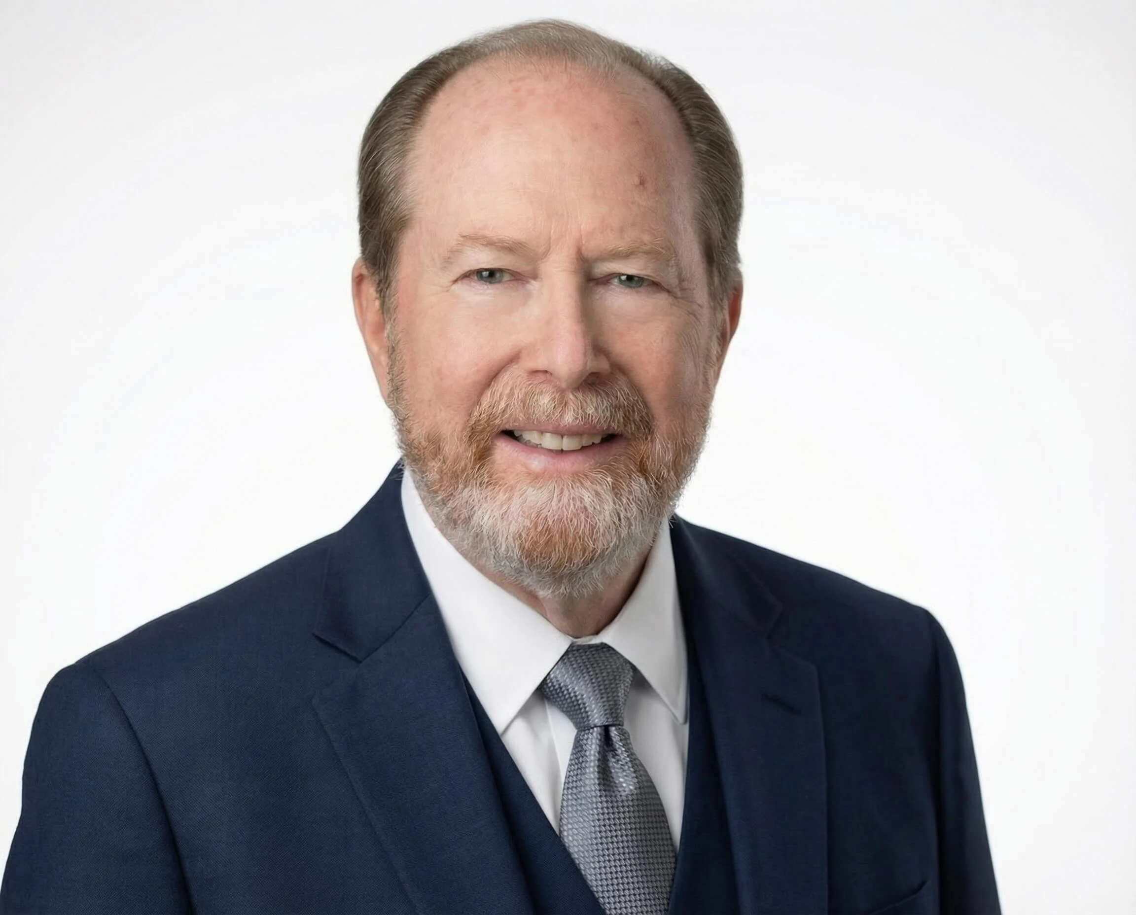 Stanley Blue suit + gray tie