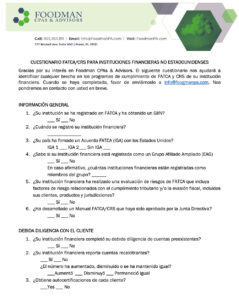FATCA spanish questionnaire
