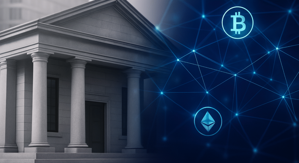 The once clear line between traditional finance and digital assets is gone.