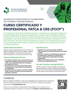 CURSO CERTIFICADO Y PROFESIONAL FATCA & CRS (FCCP™)
