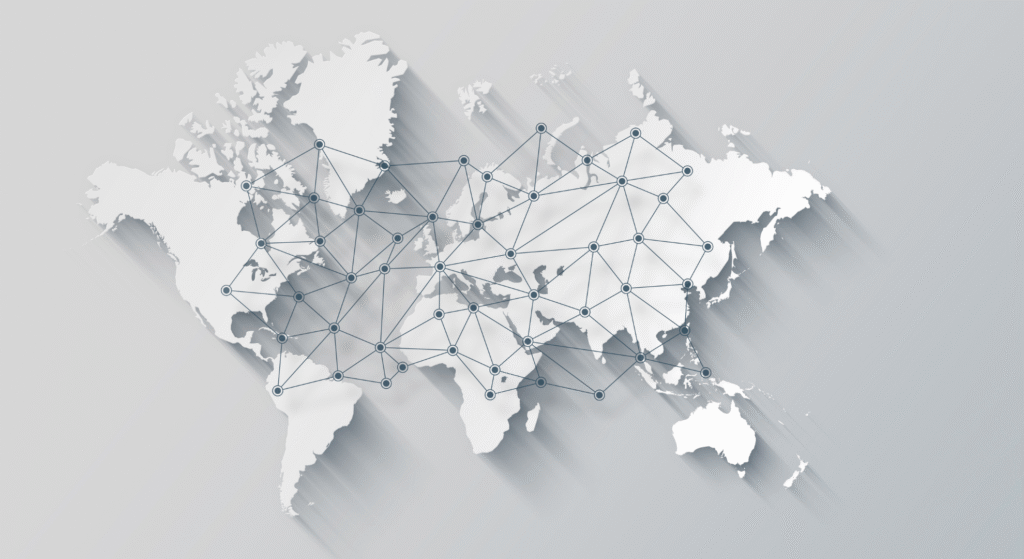 Mapa de la estrategia global de cumplimiento que muestra la estructura transfronteriza de las family offices y el concepto de planificación fiscal